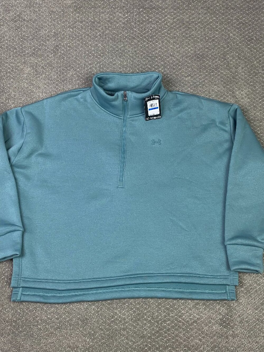 Under Armour Fleece 1/2 Zip Pullover XL Teal Blue Jacket Sweatshirt